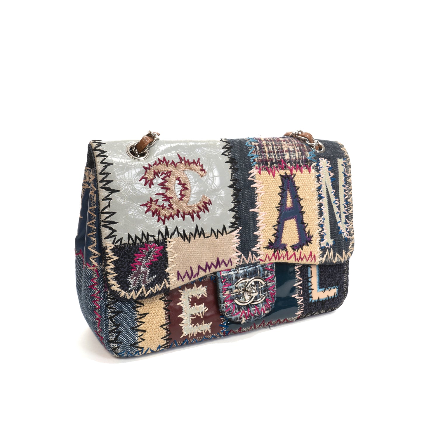 Chanel Resort 2011 Multicolour Patchwork Classic Flap Jumbo Bag