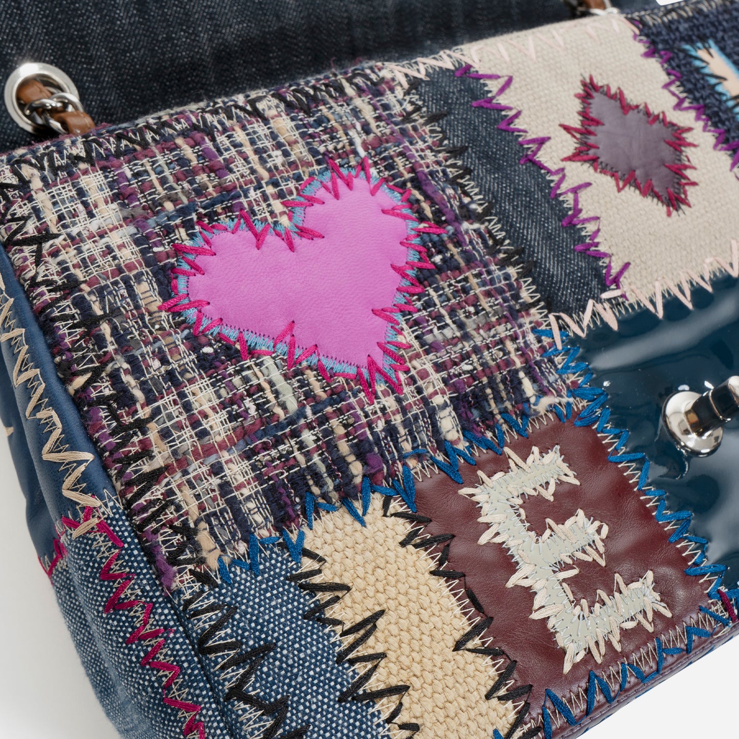 Chanel Resort 2011 Multicolour Patchwork Classic Flap Jumbo Bag