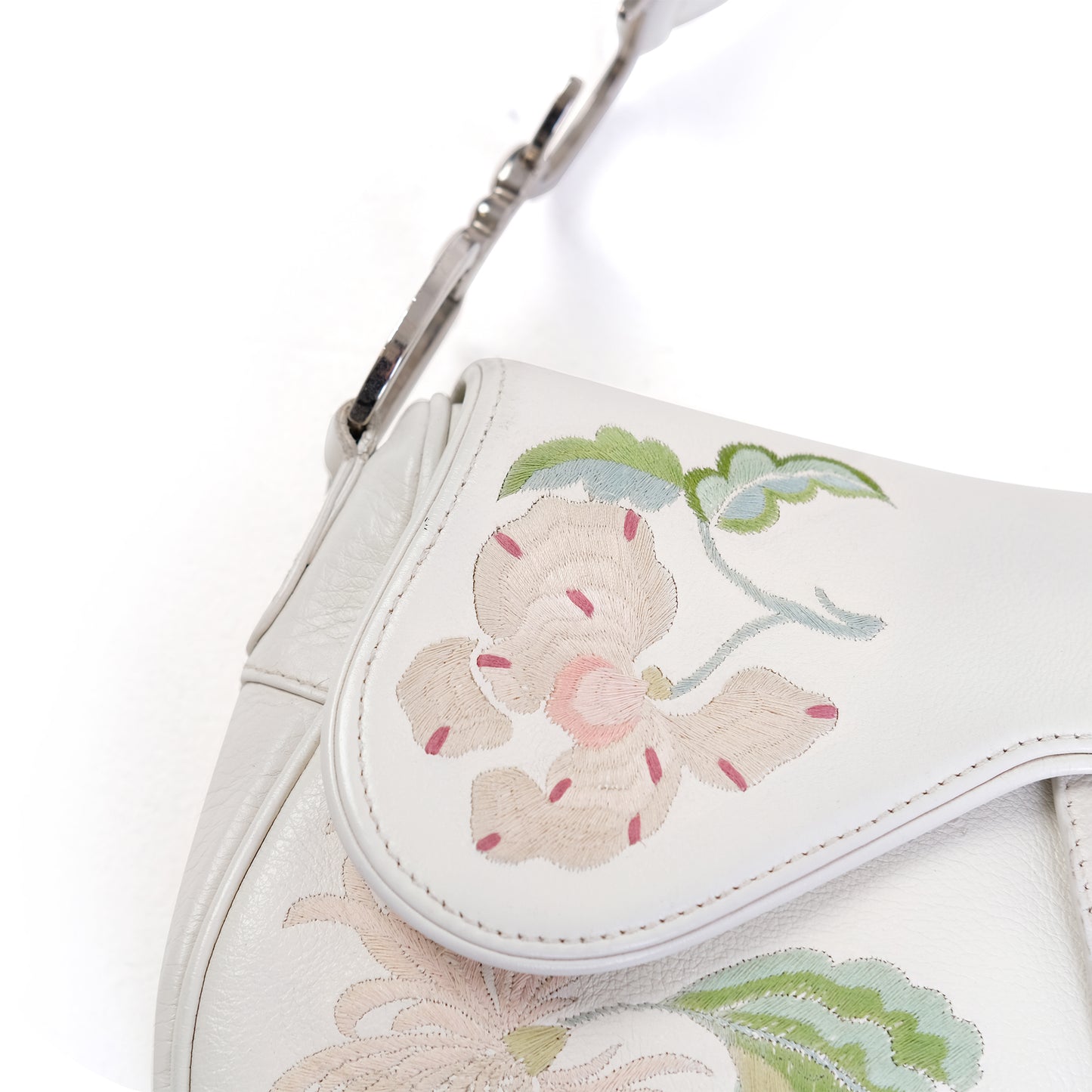 Dior SS2005 Floral Embroidered Saddle Bag