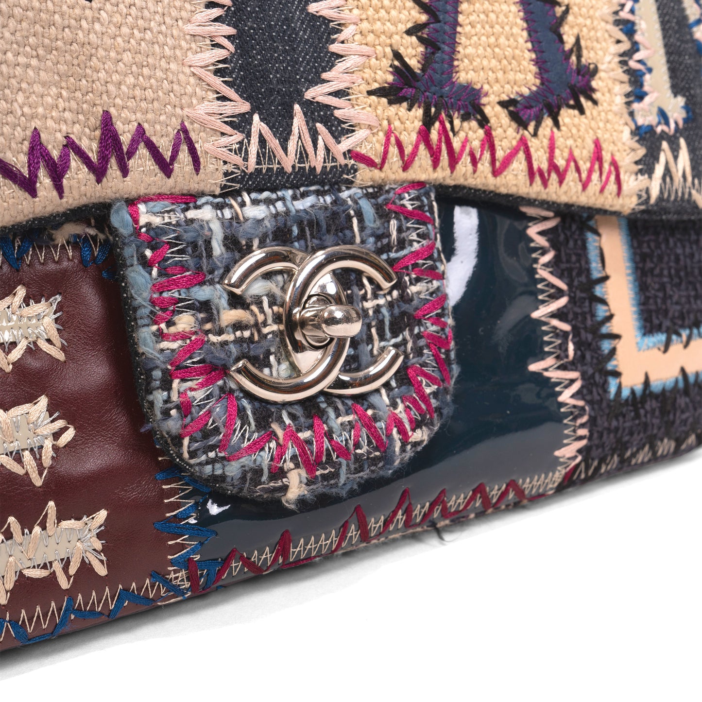 Chanel Resort 2011 Multicolour Patchwork Classic Flap Jumbo Bag