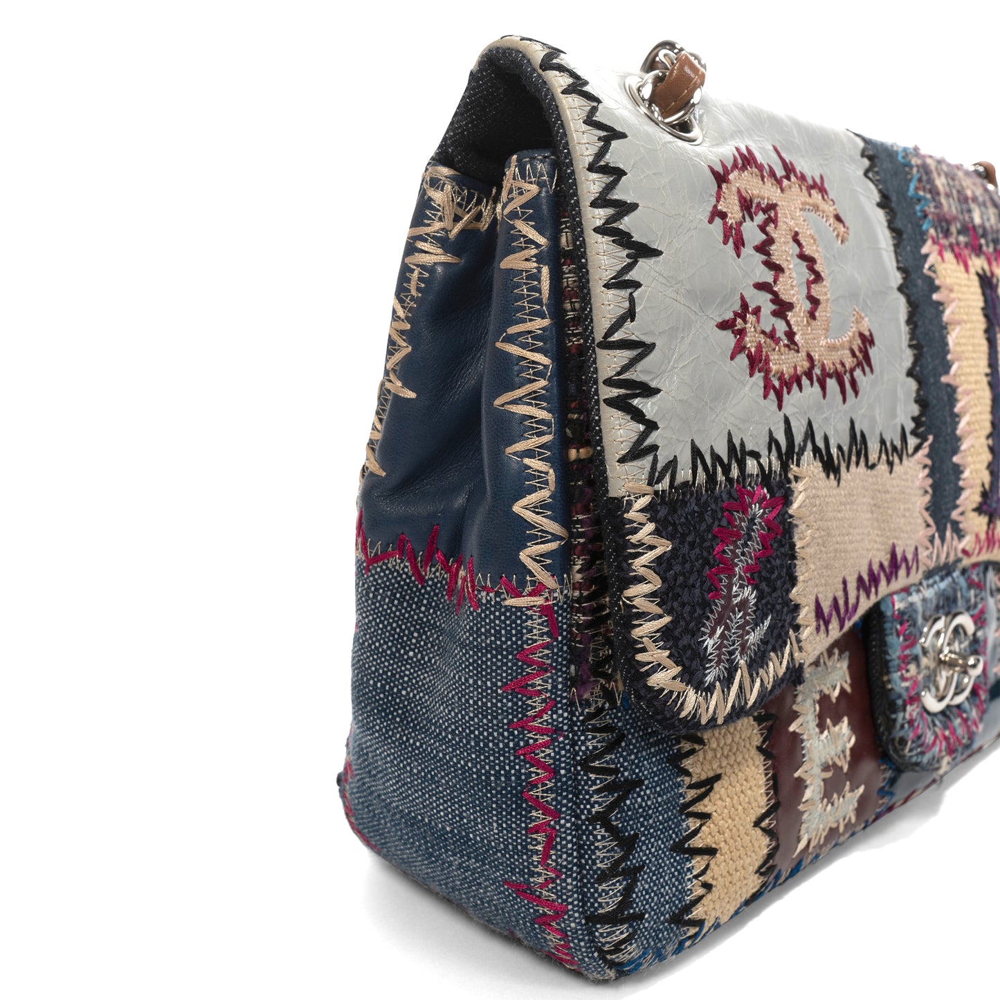 Chanel Resort 2011 Multicolour Patchwork Classic Flap Jumbo Bag