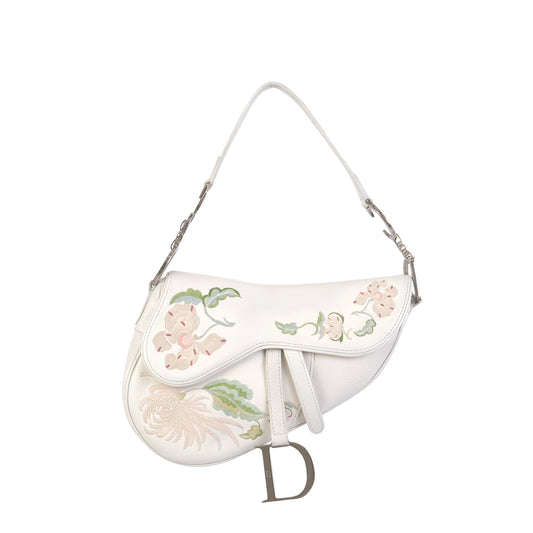 Dior SS2005 Floral Embroidered Saddle Bag