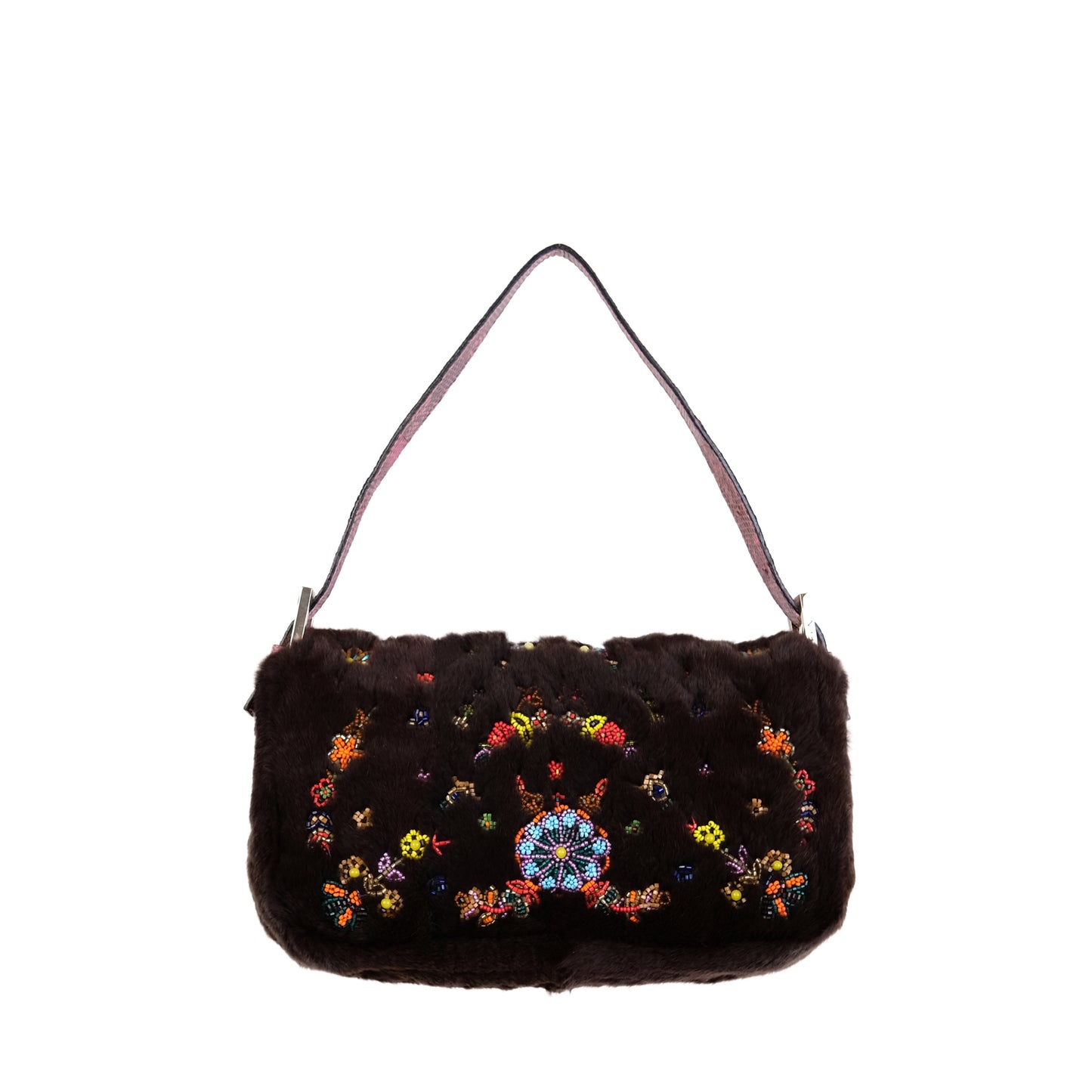 Fendi FW1999 Beaded Fur Baguette Bag