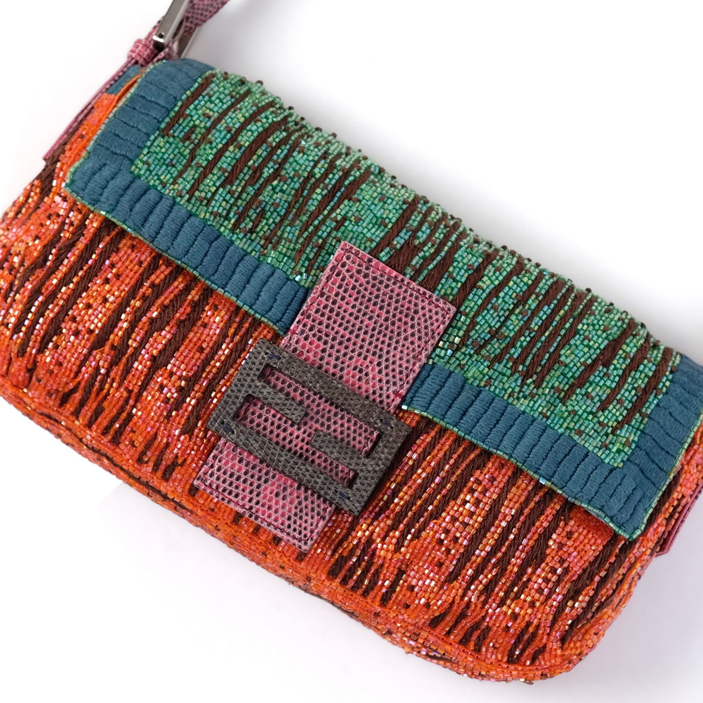 Fendi FW1999 Multicolour Beaded Baguette Bag