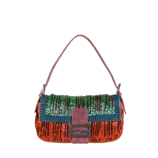 Fendi FW1999 Multicolour Beaded Baguette Bag